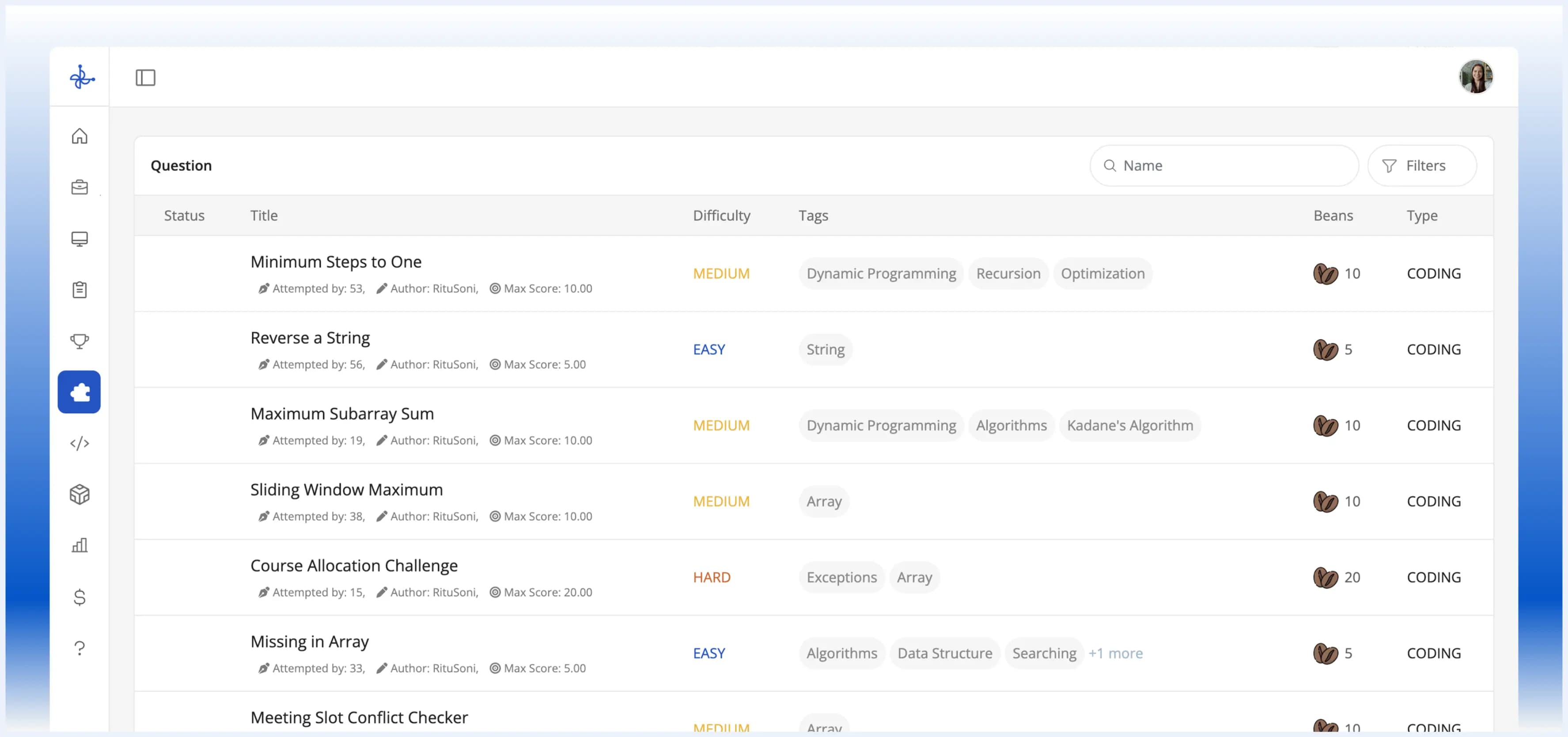 Coding problems and aptitude tests for daily placement preparation on SkillBrew.AI