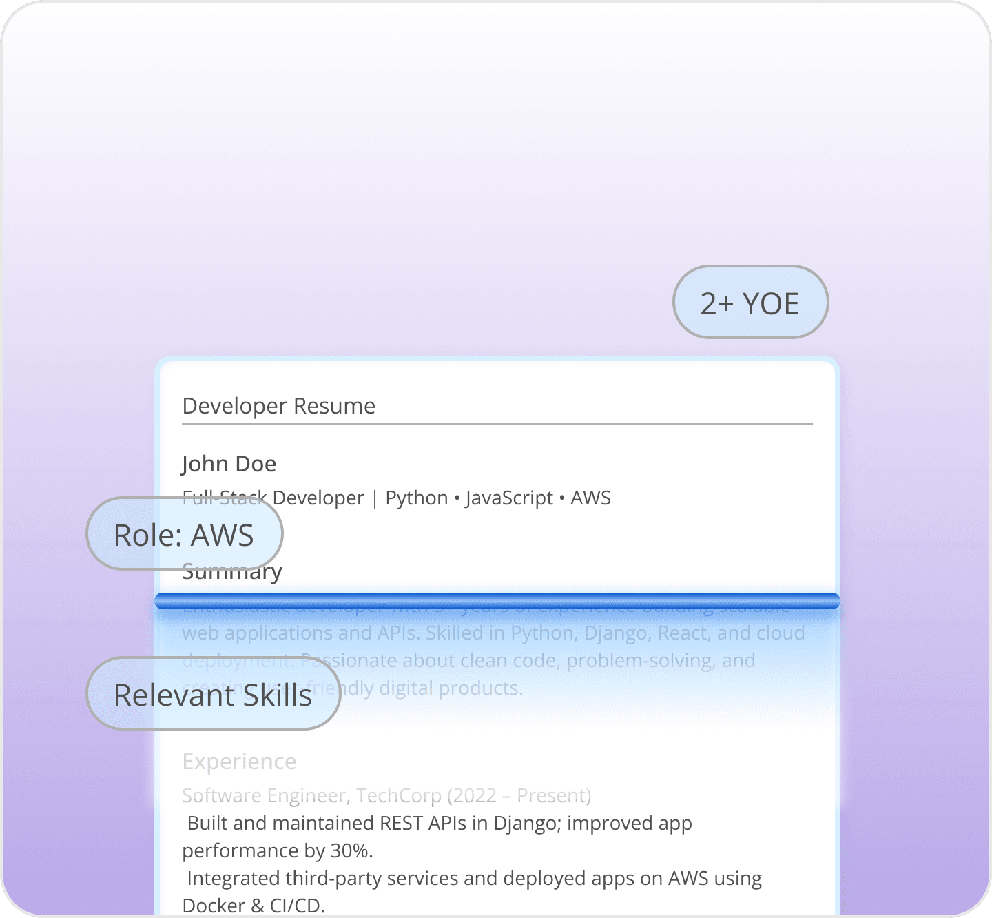 AI resume optimizer matching resume to job description for placements